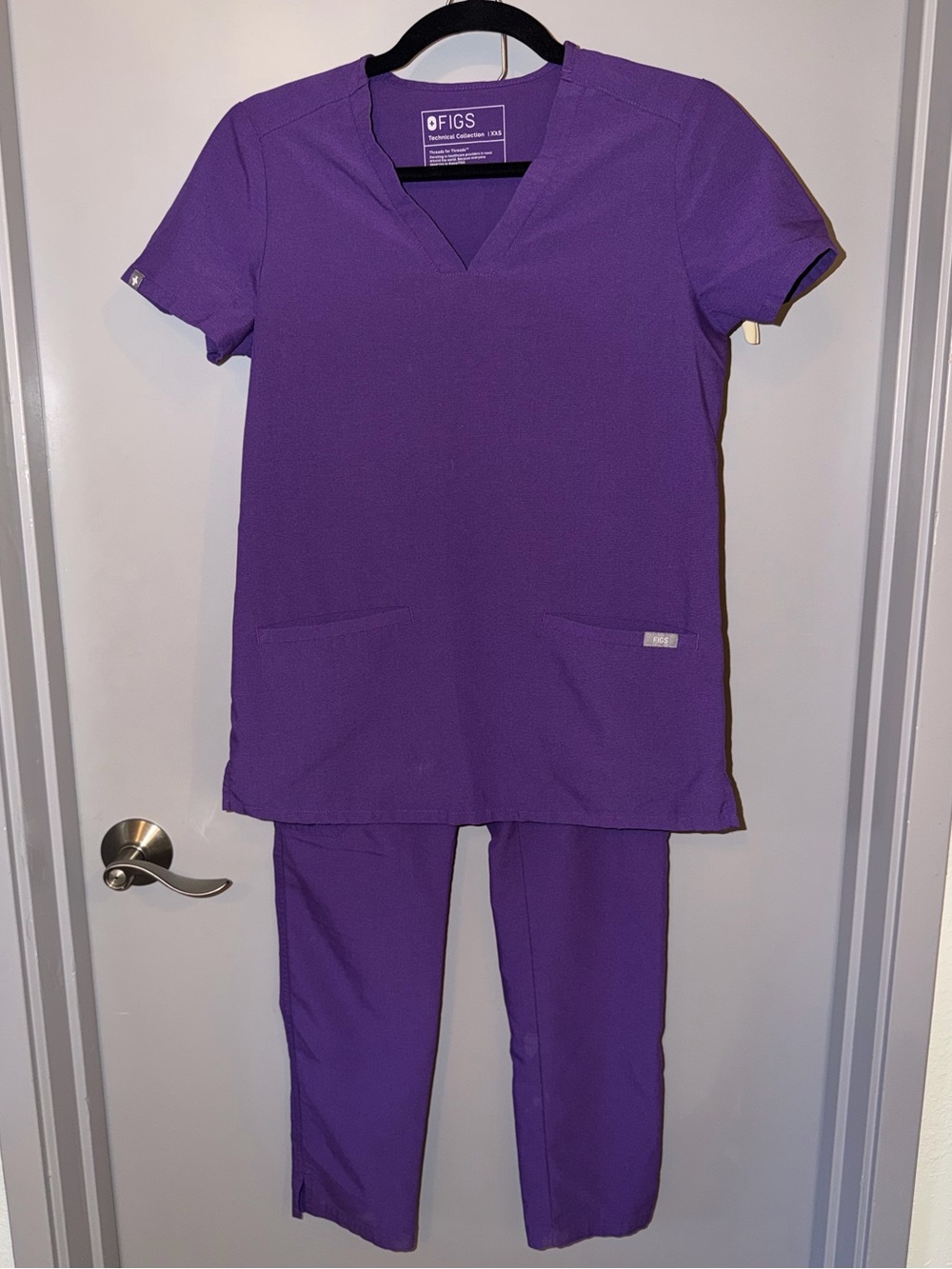 Figs Scrubs Set in Digital Purple